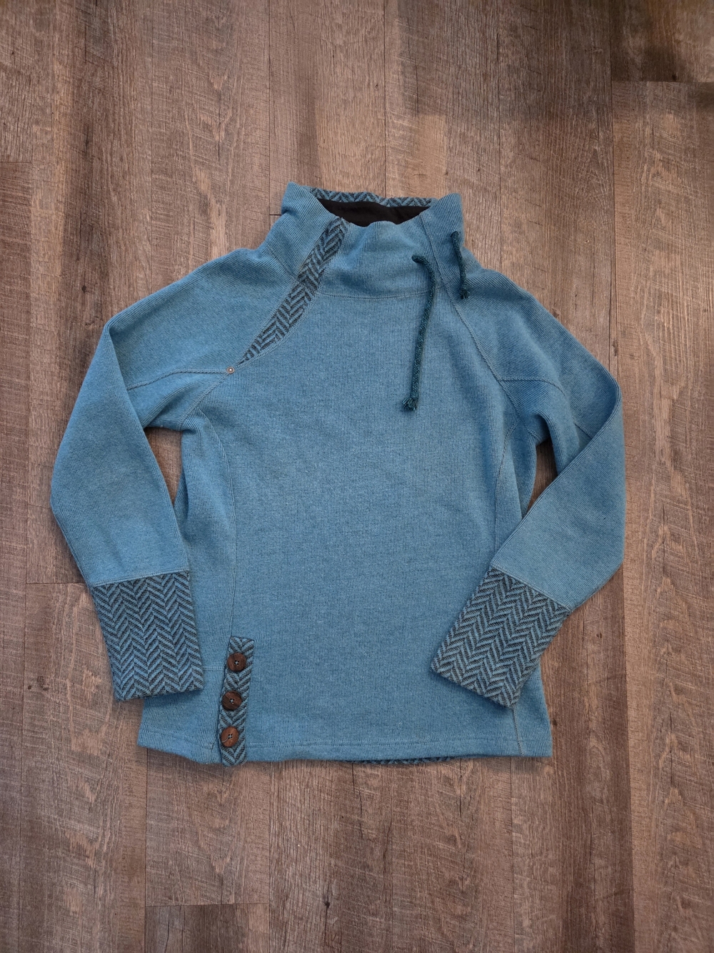 Prana Lucia Funnel-Neck Sweater with Button Accent